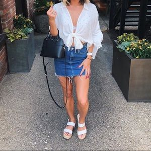 Polka dot tie front shirt